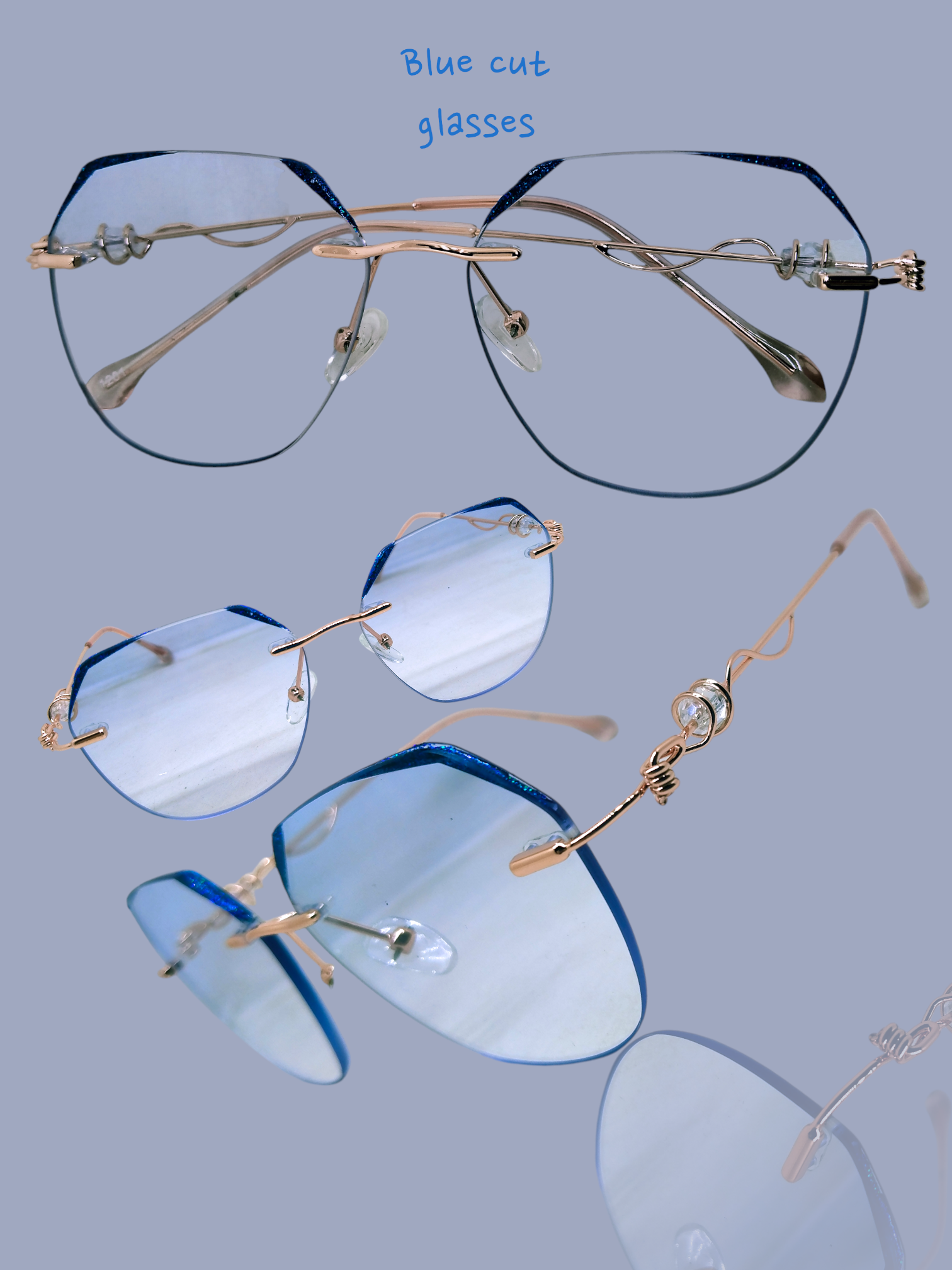 Ladies Three pice frame with blue cut
